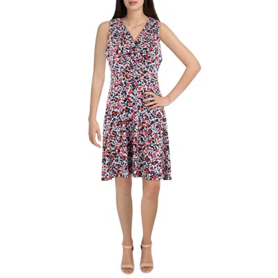 Tommy Hilfiger Womens Floral Print Polyester Mini Dress In Pink