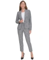 TOMMY HILFIGER WOMENS GINGHAM ONE BUTTON BLAZER SLOANE GINGHAM ANKLE PANTS