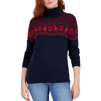Tommy Hilfiger Women's Snowflake Stella Turtleneck Sweater In Sky Captain
