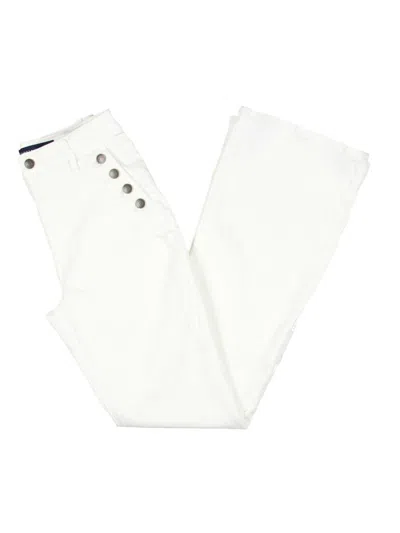 Tommy Hilfiger Womens High Rise Button Detail Flared Jeans In White