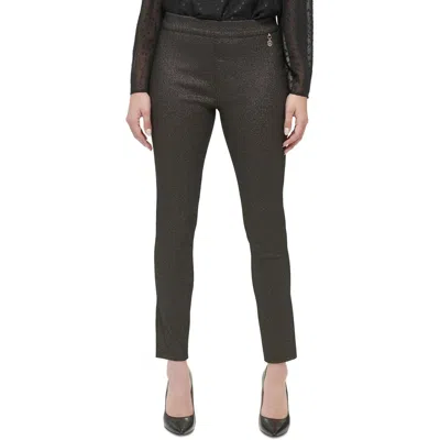 Tommy Hilfiger Womens High Rise Embellished Ankle Pants In Gold
