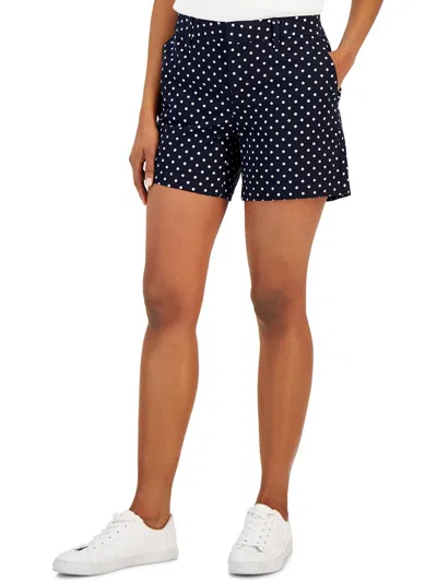 Tommy Hilfiger Womens High Rise Polka Dot Flat Front In Multi