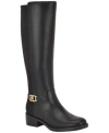 Tommy Hilfiger Imizza Womens Faux Leather Tall Knee-high Boots In Black