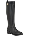 Tommy Hilfiger Womens Iviann Tall Riding Boots Regular Wide Calf In Black