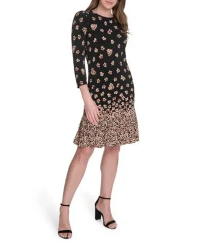 Tommy Hilfiger Womens Jersey Printed Ruffled Shift Dress 2p 16 In Multi