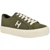 Tommy Hilfiger Womens Lace-up Faux Leather Casual And Fashion Sneakers In Dark Green