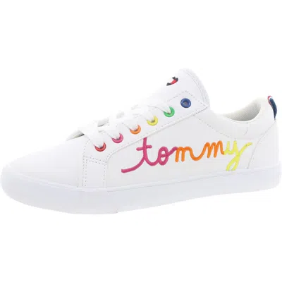 Tommy Hilfiger Womens Logo Faux Leather Casual And Fashion Sneakers
