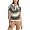 Tommy Hilfiger Womens Metallic Cotton Polo Top In Multi