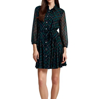 Tommy Hilfiger Womens Metallic Polyester Fit & Flare Dress In Multi