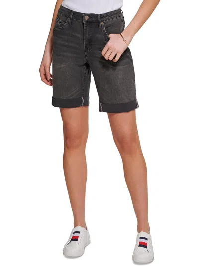 Tommy Hilfiger Womens Mid Rise Short Denim Shorts In Multi