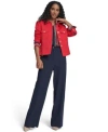 Tommy Hilfiger Womens Military Style Button Front Twill Jacket Sailor Pants Striped Popover Blouse In Red