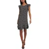 Tommy Hilfiger Womens Mini Leaf Print Mini Dress In Black