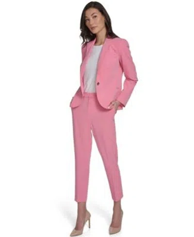 Tommy Hilfiger Womens Notch Collar One Button Blazer Womens Ankle Pants In Pink