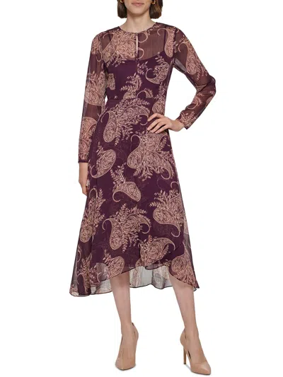 Tommy Hilfiger Womens Paisley Midi Midi Dress In Multi