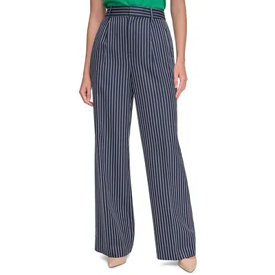 Tommy Hilfiger Womens Pin Stripe Wide Leg Wide Leg Pants In Multi