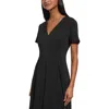 Tommy Hilfiger Womens Pleated Crepe Sheath Dress In Black