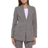 Tommy Hilfiger Womens Printed Padded Shoulder One-button Blazer In Multi