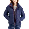 Tommy Hilfiger Womens Quilted Water Resistant Puffer Jacket In Blue