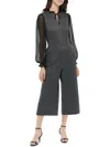 Tommy Hilfiger Womens Ruffled Sheer Jumpsuit In Multi