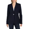 Tommy Hilfiger Womens Shoulder Pads Polyester One-button Blazer