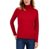 Tommy Hilfiger Plus Size Long Sleeve Knit Turtleneck Top In Red