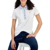 Tommy Hilfiger Women's Mixed Media Cornell Polo Shirt In White