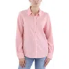 Tommy Hilfiger Womens Striped Polyester Button-down Top In Pink