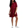 Tommy Hilfiger Womens Tiered Mini Shift Dress In Red
