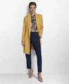 Tommy Hilfiger Womens Topper Jacket Tie Neck Blouse Pants In Tigers Eye
