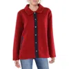 Tommy Hilfiger Womens Unlined Polyester Faux Fur Coat In Red