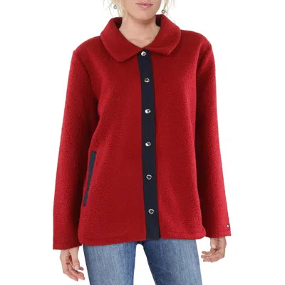 Tommy Hilfiger Womens Unlined Polyester Faux Fur Coat