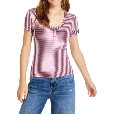 Tommy Hilfiger Womens V-neck Striped Pullover Top In Multi