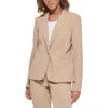 Tommy Hilfiger Womens One Button Blazer Faux Wrap Top Slim Leg Ankle Pants In Beige