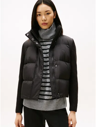 Tommy Hilfiger Wool And Down Mixed Media Jacket In Black