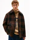 Tommy Hilfiger Wool Blend Check Chore Jacket In Brown
