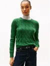 Tommy Hilfiger Wool Cable Knit Sweater In Green