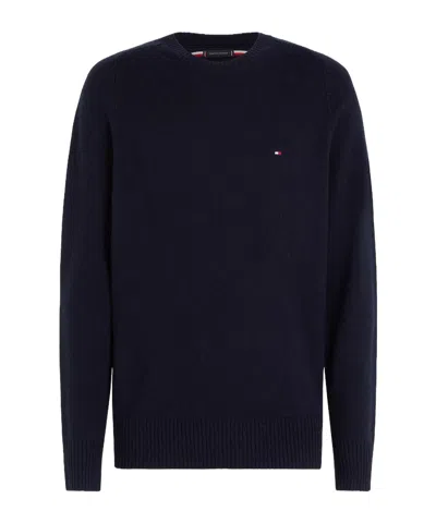 Tommy Hilfiger Wool Crew-neck Sweater In Black