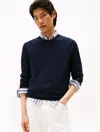 Tommy Hilfiger Wool Crewneck Sweater In Blue