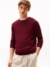 Tommy Hilfiger Wool Crewneck Sweater In Burgundy