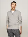 Tommy Hilfiger Wool Quarter In Light Grey Heather