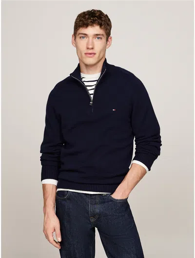 Tommy Hilfiger Quarter-zip Sweatshirt In Navy