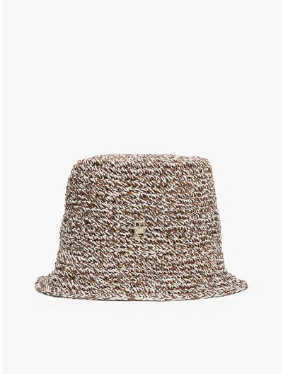 Tommy Hilfiger Woven Bucket Hat In Sandalwood
