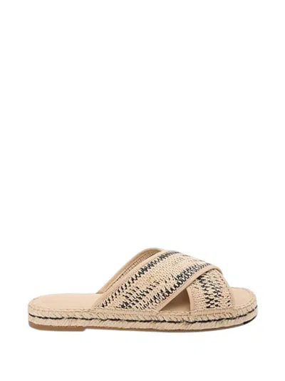 Tommy Hilfiger Woven Crossover-strap Espadrilles In Neutral