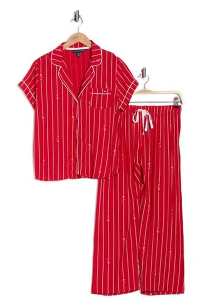 Tommy Hilfiger Woven Pajamas In Red