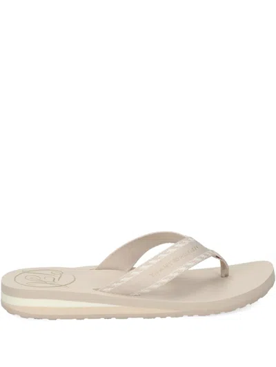 Tommy Hilfiger Woven Strap Flip-flops In Neutral