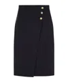 Tommy Hilfiger Gold Button Midi Skirt Clothing In Black