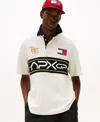 Tommy Hilfiger Mens Ivory/black The Apxgp Collection Race Day Logo-embroidered Cotton Polo Shirt In Multi
