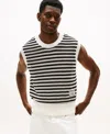Tommy Hilfiger Sleeveless Crew Neck Striped Knitwear In Black