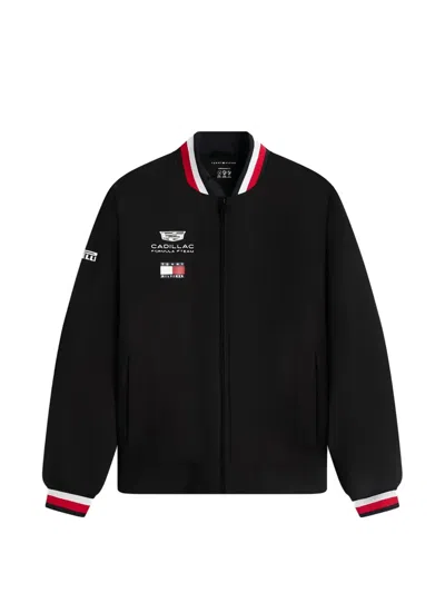 Tommy Hilfiger X Cadillac Formula 1 Logo-embroidered Bomber Jacket In Black