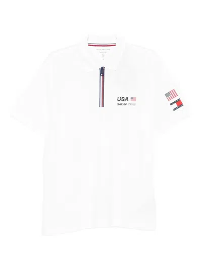 Tommy Hilfiger X Sail Gp Zip-neck Polo Shirt In White